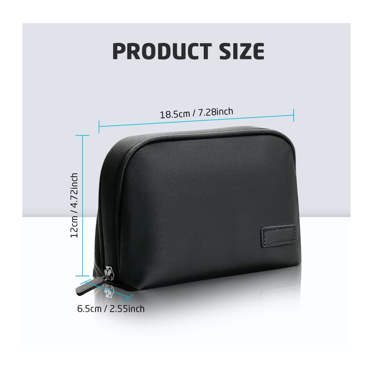 ValueWin Kabel-Aufbewahrungstasche in Schwarz, wasserdichte Organizer-Tasche für USB-Datenleitungen, Ladegeräte und elektronisches Zubehör im minimalistischen Design - Bild 2