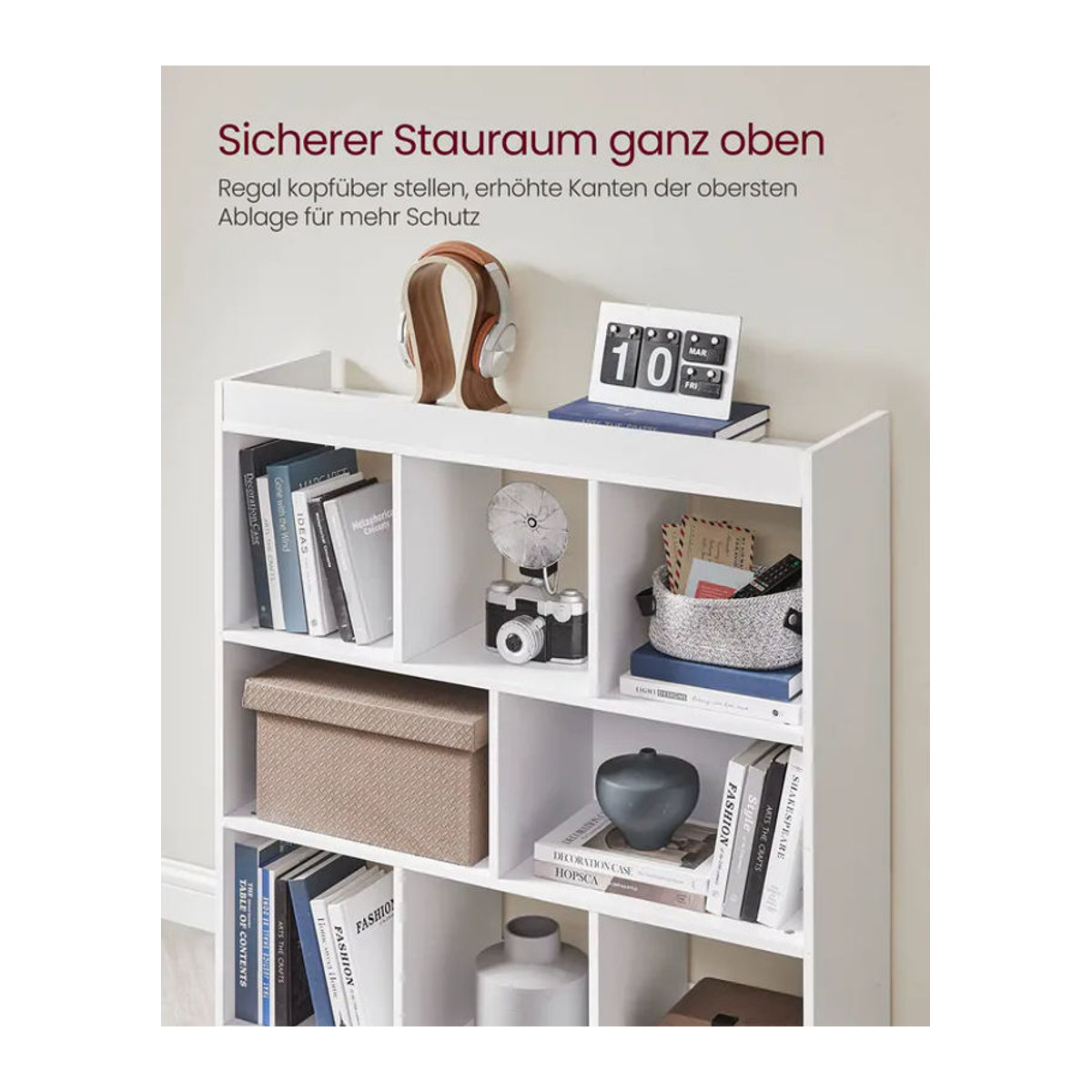 VASAGLE Bücherregal in Weiß mit minimalistischem Design und offenen Fächern als freistehendes Würfelregal - Bild 5