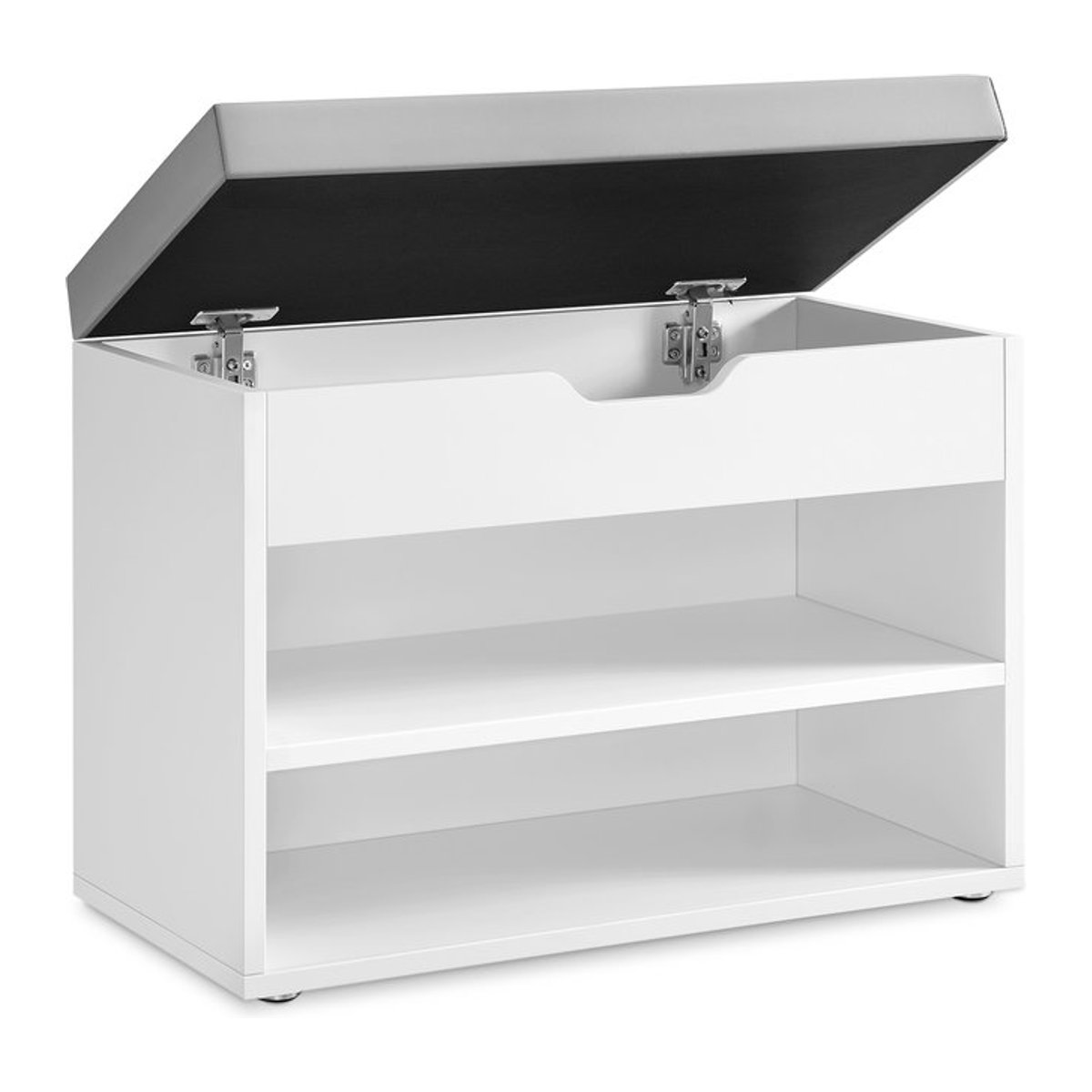 VASAGLE Schuhbank mit gepolstertem Kissen in Weiß, 3-stufiger Schuhorganizer im modernen Design, B/T/H: 60 x 30 x 44 cm - Bild 1