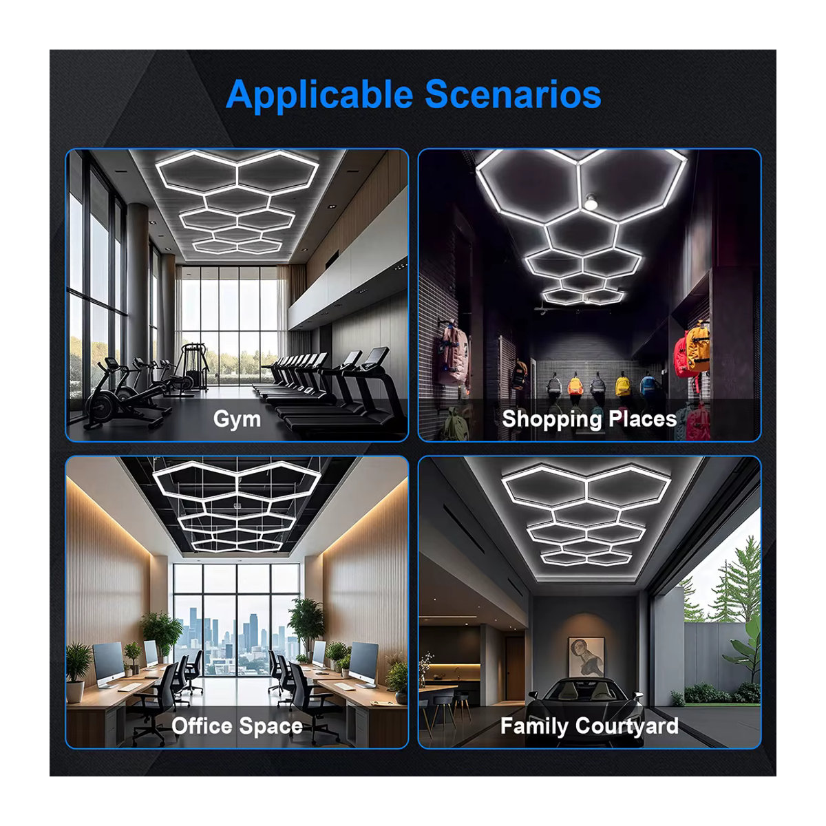 VASTFIRE LED Deckenlampe in Weiß mit moderner sechseckiger Wabenstruktur - Bild 4