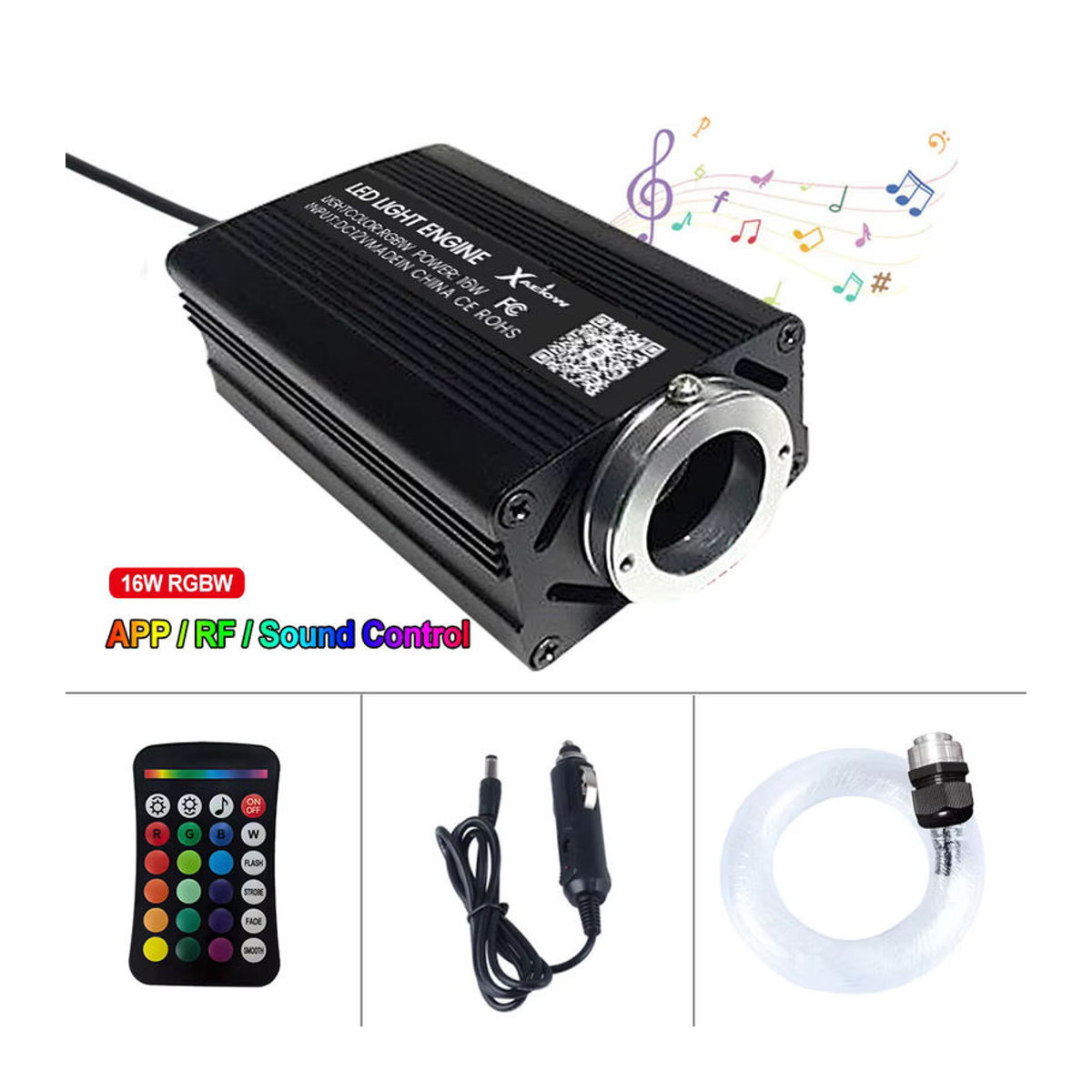 VASTFIRE RGB Sternenhimmel LED Glasfaser Atmosphäre Lampe mit Musiksteuerung für Auto und Home, 12W, Bunt - Bild 4