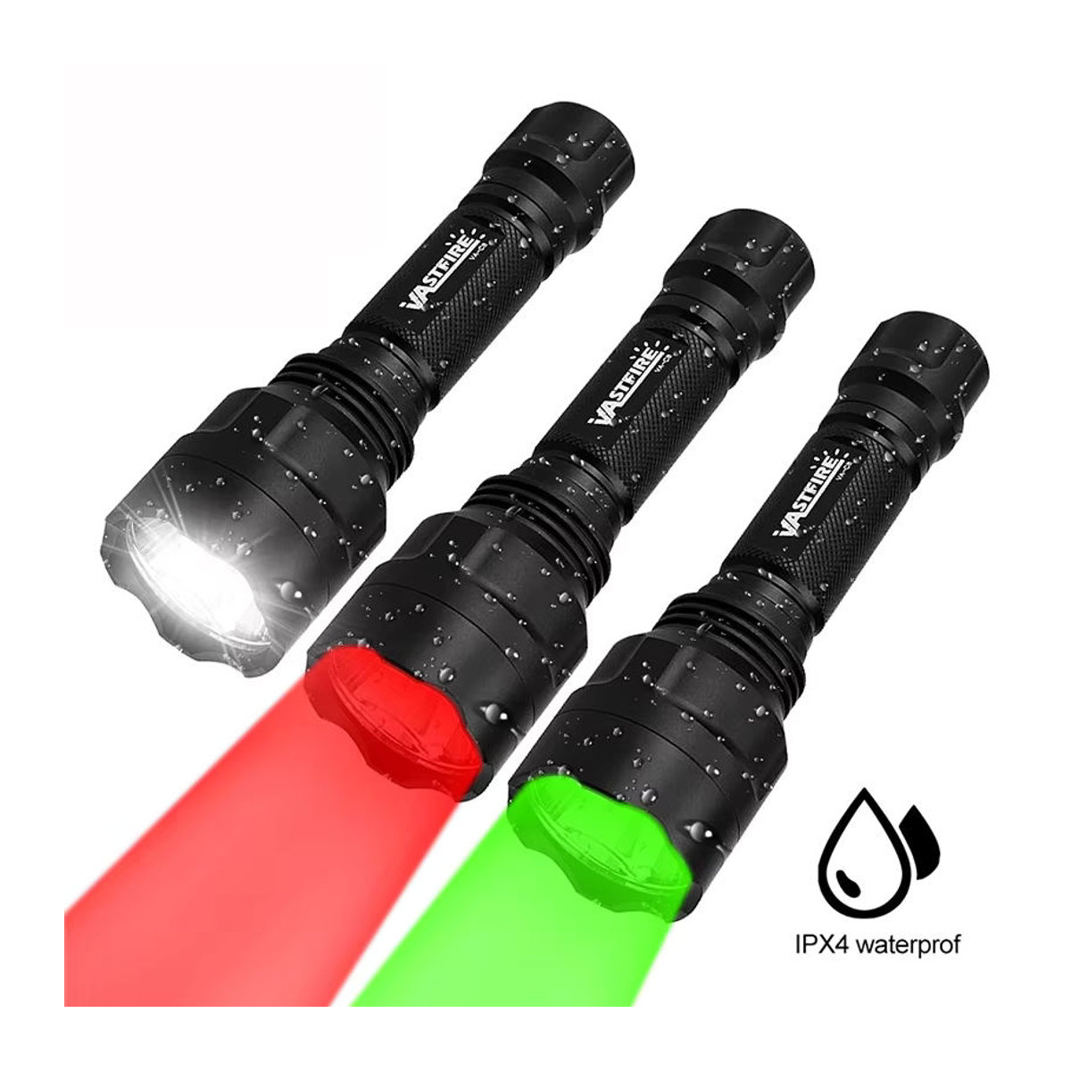 VASTFIRE Taktische Taschenlampe mit Fernbedienung und Rot, Weiß sowie Grün Licht für Nachtjagd und Camping - Bild 2