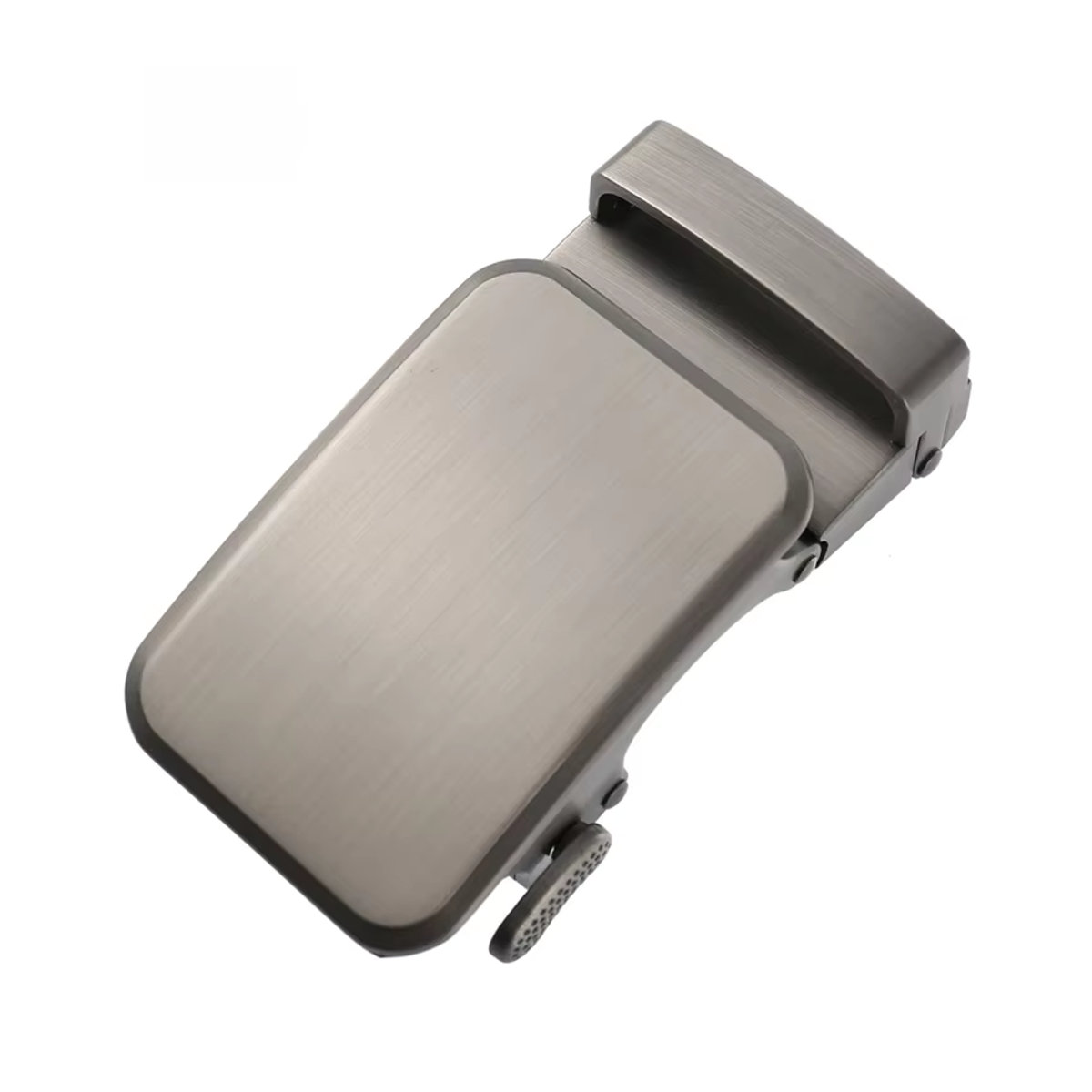VATLTY Automatische Gürtelschnalle für Herren aus rostfreier Legierung in Chrom Grau, Minimalistisches Design, 36 mm Breite - Bild 4
