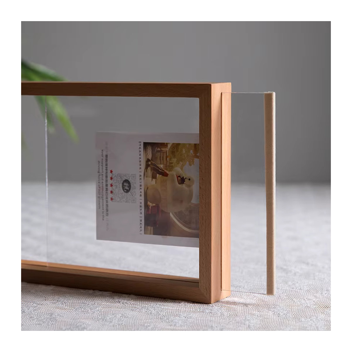 VCC Bilderrahmen aus Holz in Braun, doppelseitiger Herbarium-Rahmen für gepresste Blumen, Tischdisplay, Rechteckig, B: 10,5 cm, H: 13,6 cm - Bild 2
