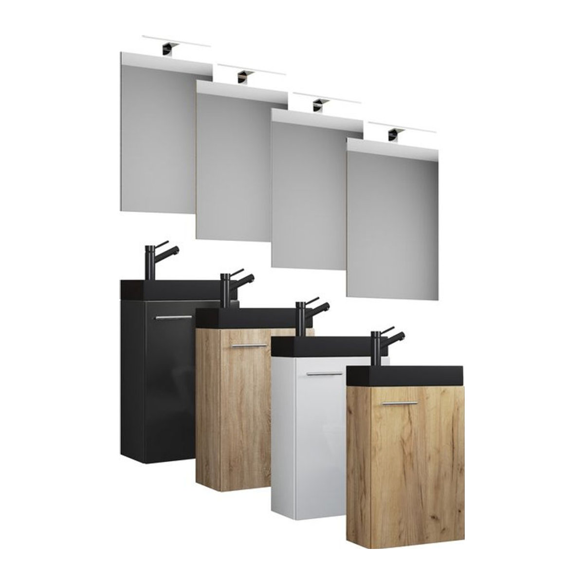 VCM Badezimmer Set Slito SP-BL 3-teilig mit Waschtisch und Spiegel für das Gäste-WC - Bild 1