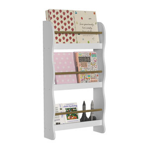 VCM Kilaro Holzregal hängend in Weiß, Wandboard als platzsparendes Kinderregal, H x B x T: 80 x 43 x 14 cm