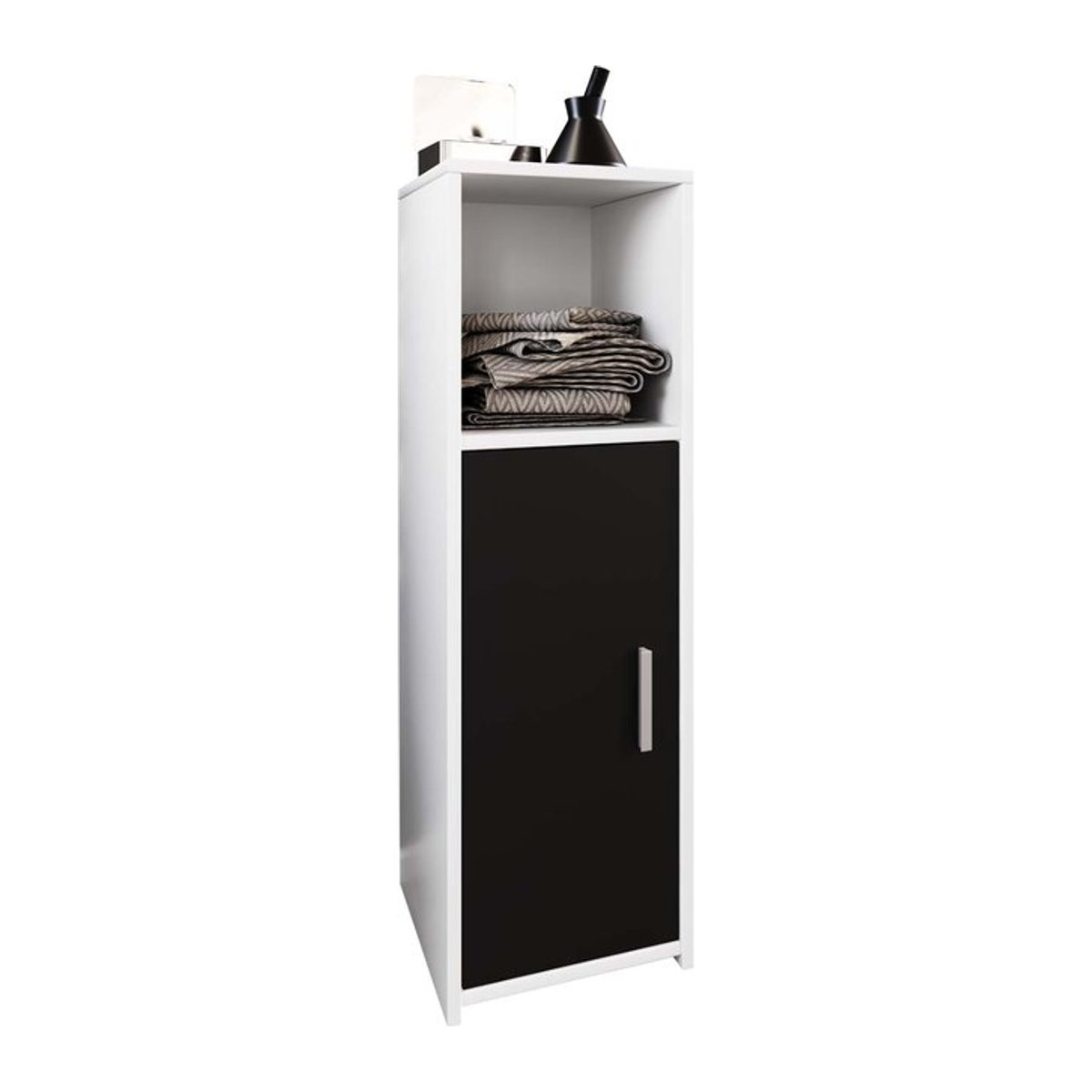 VCM Möbel Badezimmerschrank Zaloil in Weiß und Schwarz B/H/T: 30 x 95 x 30 cm - Bild 3