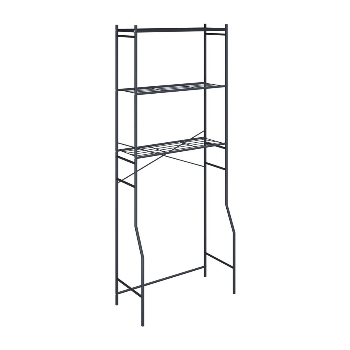 VCM Möbel Waschmaschinenschrank Tubas Badezimmerschrank aus Metall in Schwarz B/H/T: 64 x 160 x 25 cm - Bild 2