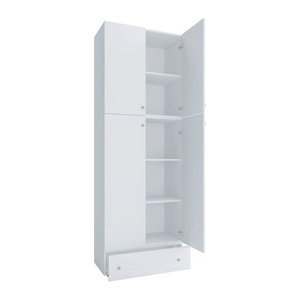 VCM Schuhschrank Lona in Weiß aus Holzwerkstoff, B/H/T: 39 x 200 x 70 cm