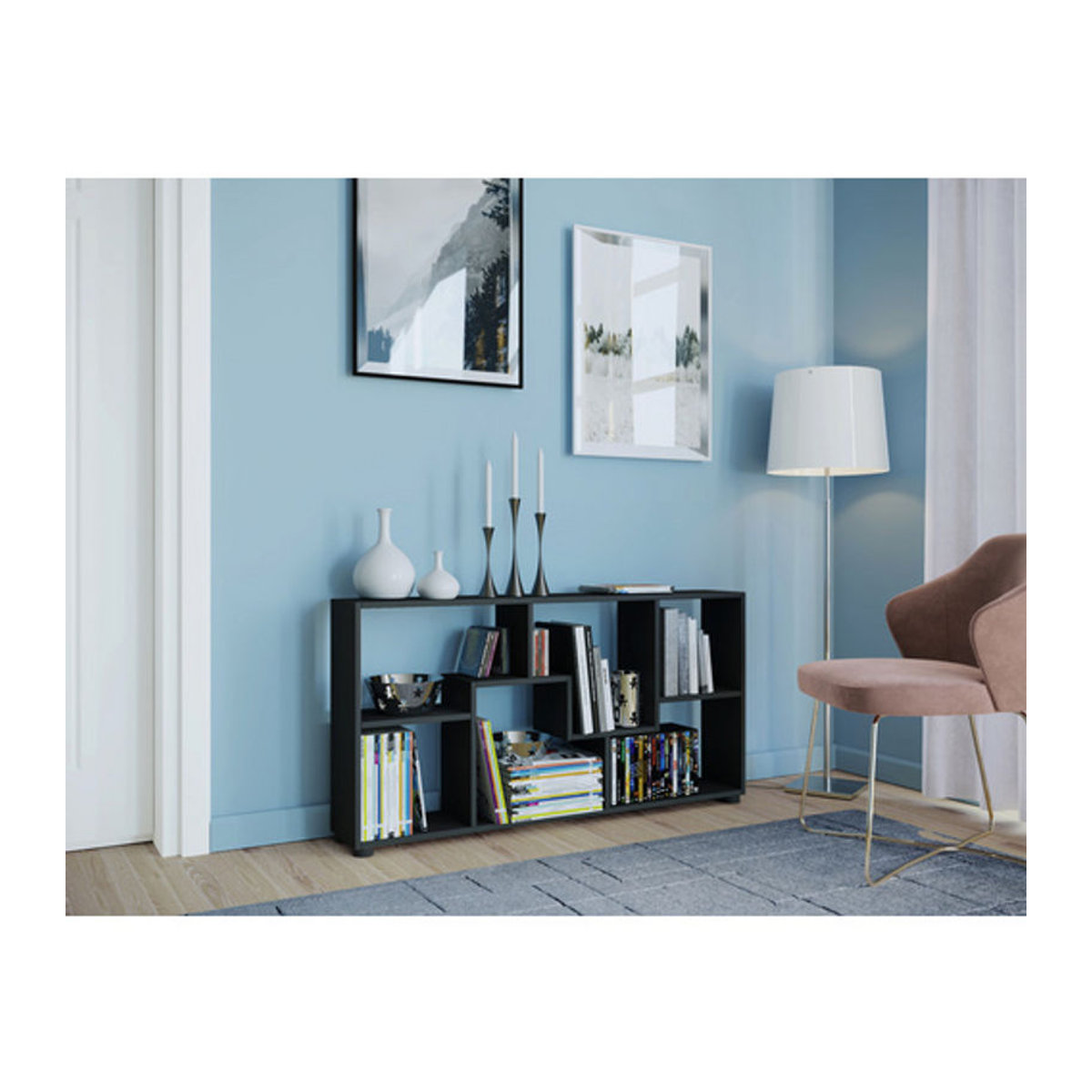 VCM Sideboard Pintal aus Holzwerkstoff in Schwarz, B: 20 cm, H: 62 cm - Bild 2