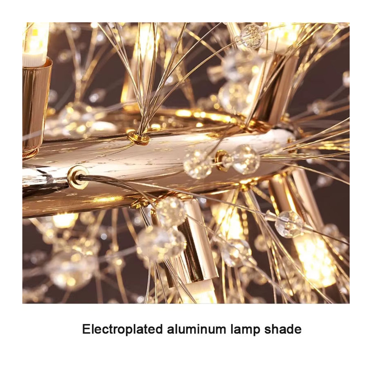 Vecli LED Kronleuchter Löwenzahn Design aus Glas in Silber für Esszimmer und Wohnzimmer - Bild 5