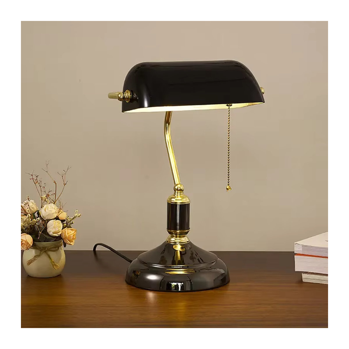 Vecli Retro Tischlampe in Bronze und Grün aus Glas für Wohnzimmer und Schlafzimmer - Bild 4