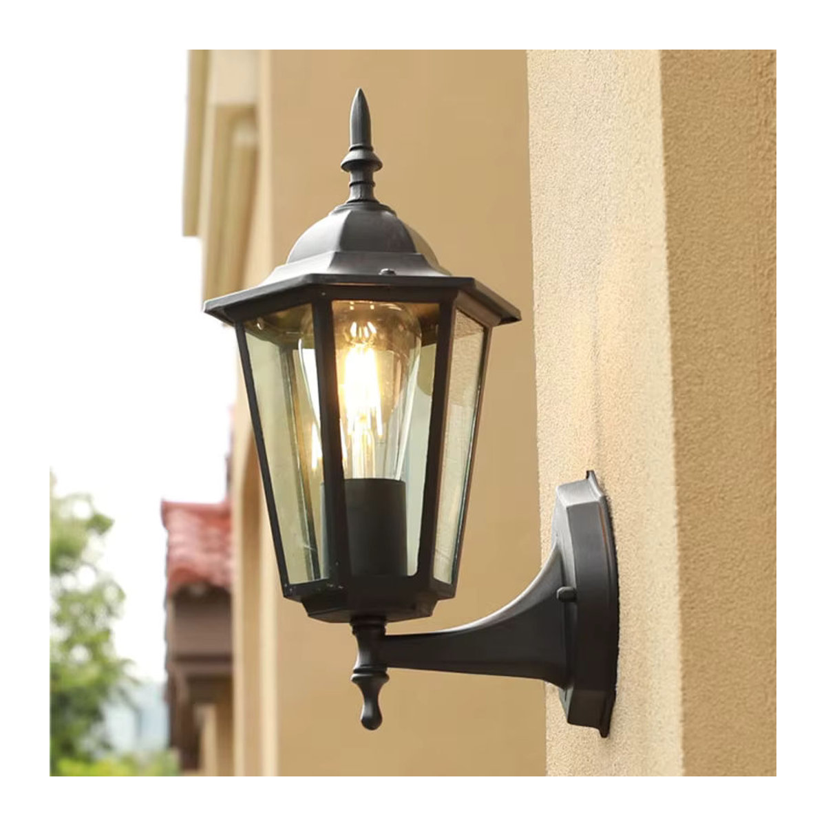 Vecli Retro Wandleuchte aus Aluminium in Schwarz und Alufarben für Garten und Balkon - Bild 3