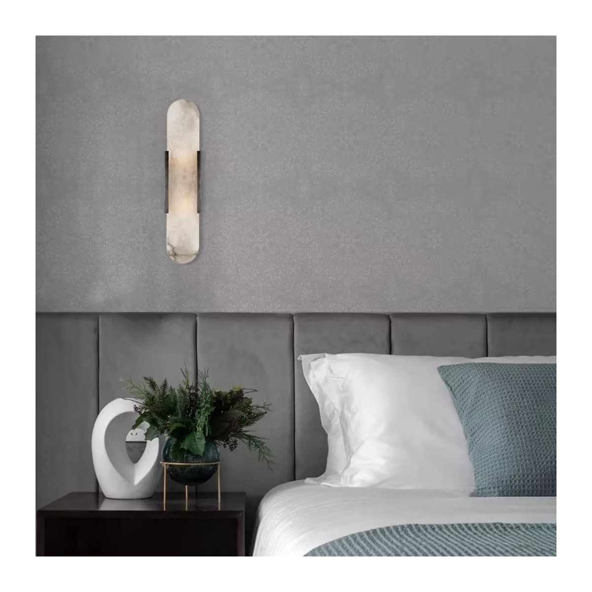 Vecli Wandlampe aus natürlichem Marmor im skandinavischen Design mit G4 Fassung - Bild 2