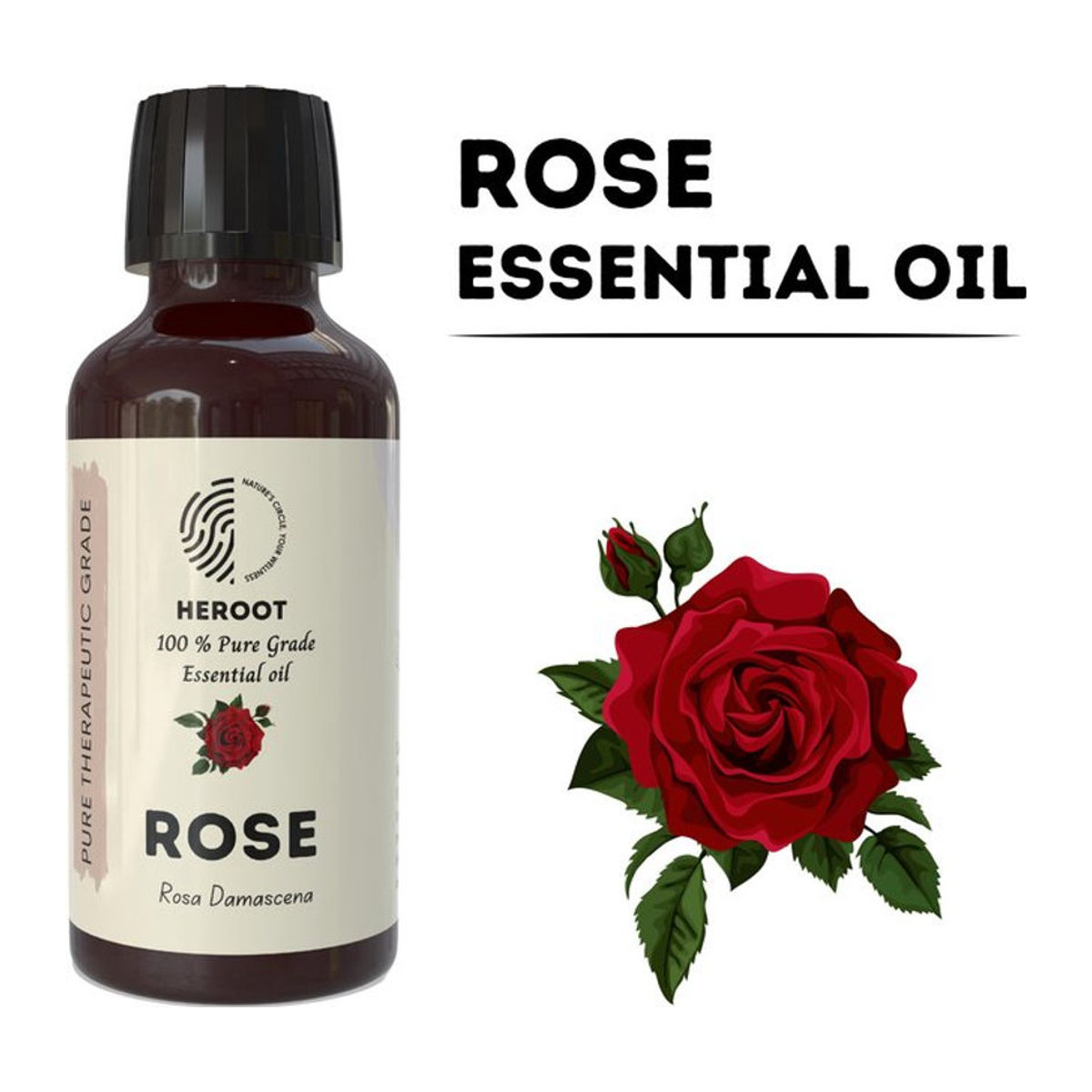 Vedic India Rose Ätherisches Öl 100 % rein in therapeutischer Qualität, 30 ml - Bild 1