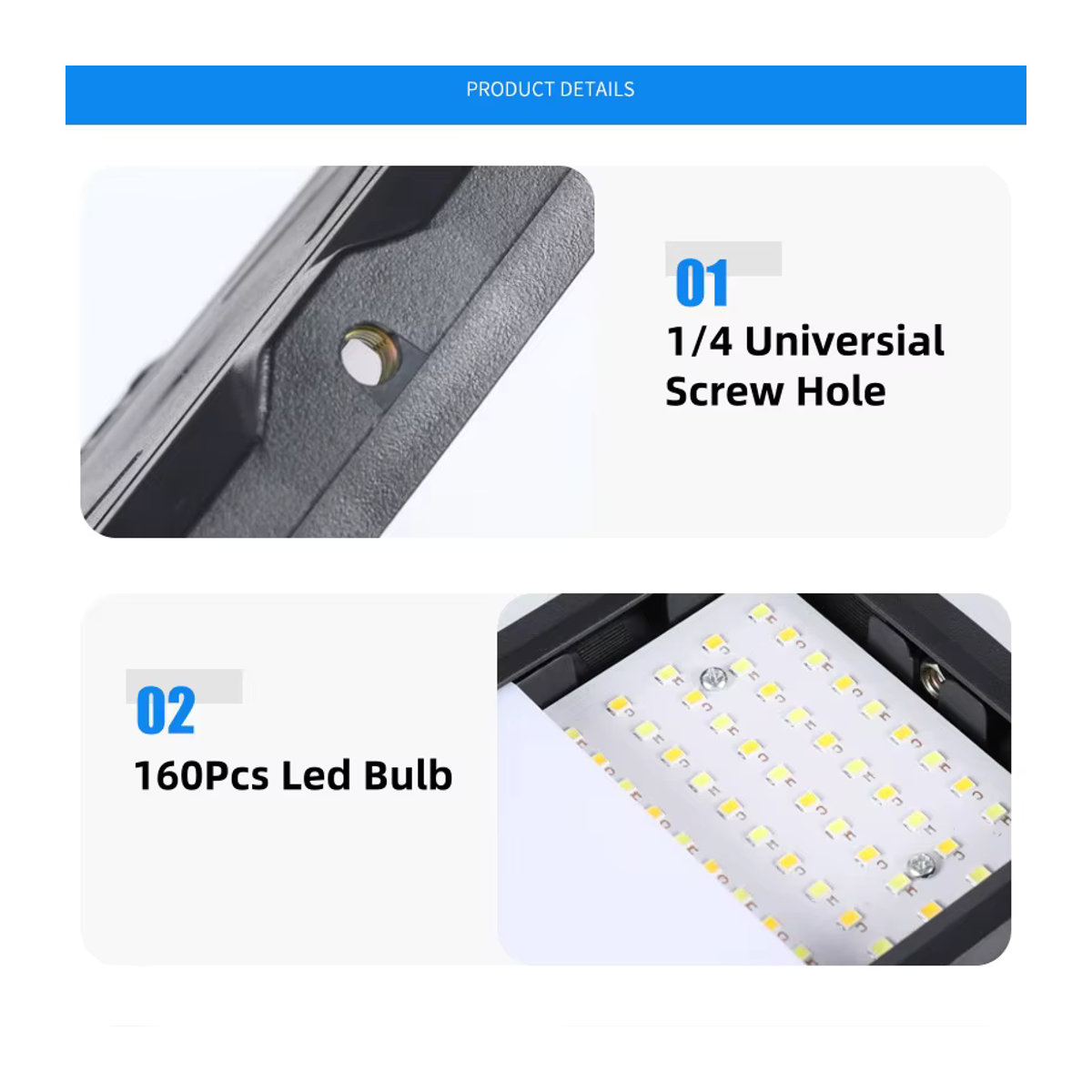 VeFly 8-Zoll LED Fotostudio Licht Panel mit RGB-Funktion und einstellbarer Farbtemperatur 3000–6000 K für Video und Live-Streaming - Bild 2