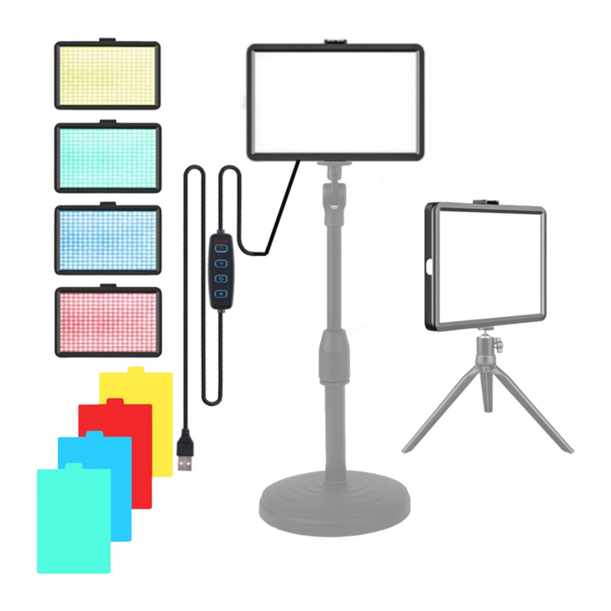 VeFly LED Fotostudio Fülllicht 8 Zoll mit RGB-Filtern für Video und Live-Streaming - Bild 1