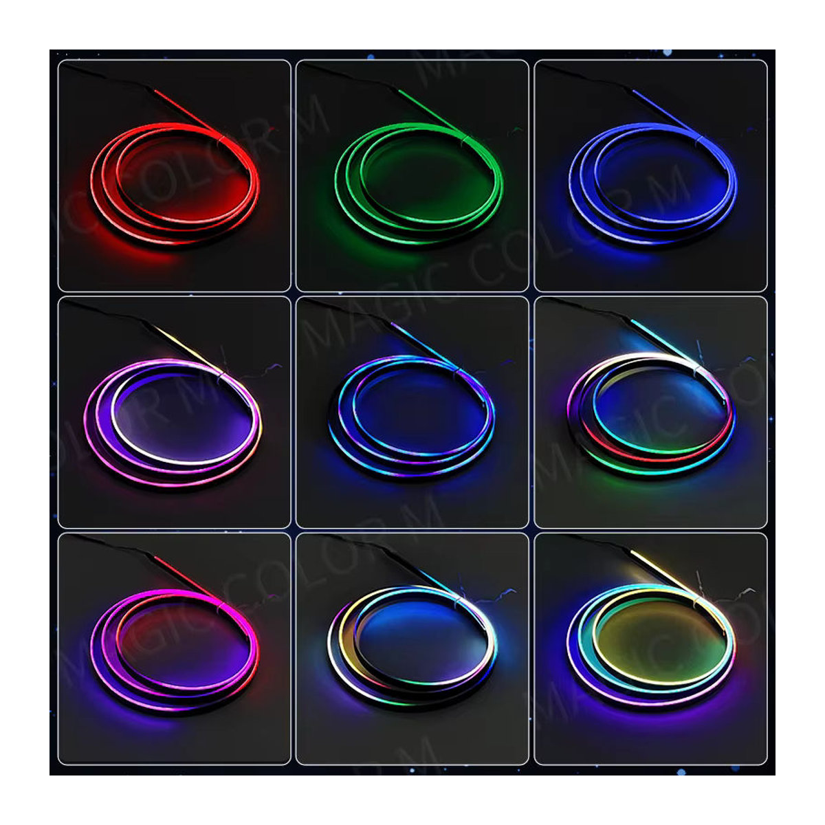 Vegetting LED RGB Symphonie Atmosphäre Lampe für Tesla Modell 3 Y S X, Bunt, Länge: 140 cm - Bild 3
