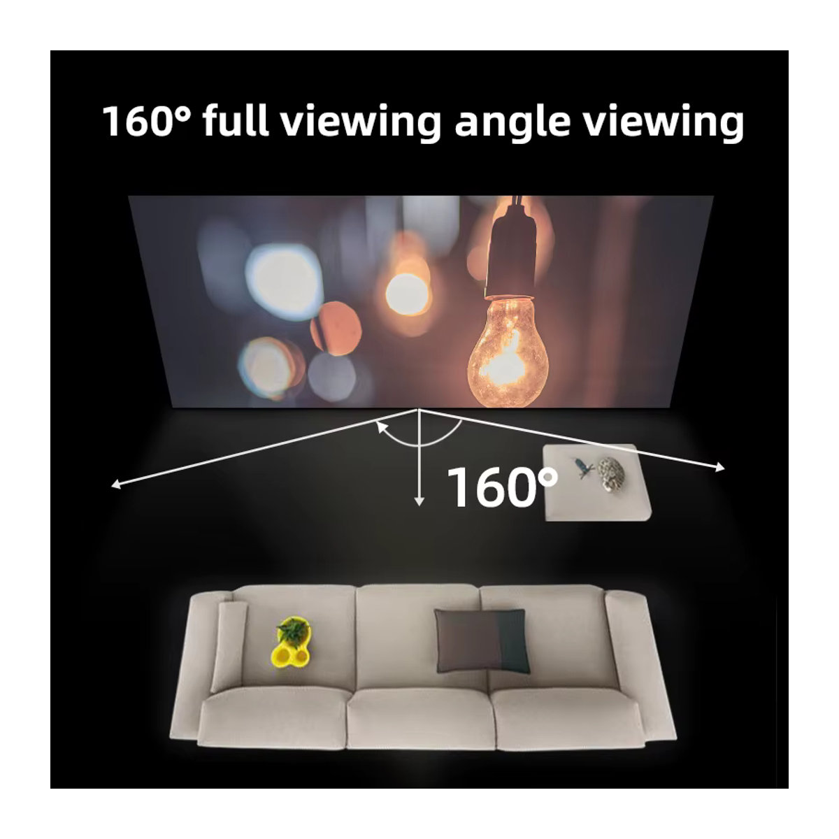 Veidadz Projektionsleinwand mit Ständer, 120 Zoll, weißes Gittergewebe mit Anti-Light-Effekt und 160 Grad Betrachtungswinkel, freistehend für Innen und Außen - Bild 2