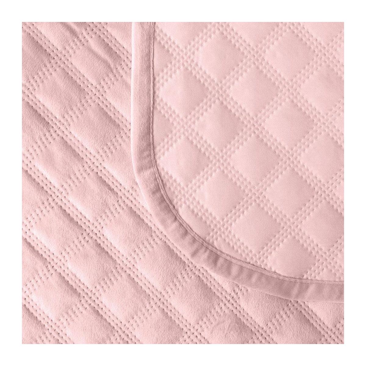 VELVI gesteppte Tagesdecke in Puderrosa, B x L: 170 x 210 cm - Bild 2