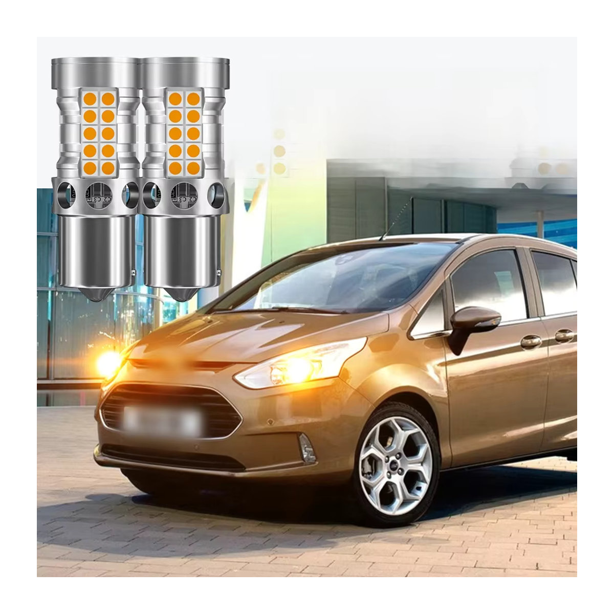 VENDY 2er Set LED Blinker Leuchtmittel BAU15S PY21W Canbus für Ford B-Max C-Max Fiesta Focus Galaxy Ka Mondeo Ranger S-Max - Bild 5