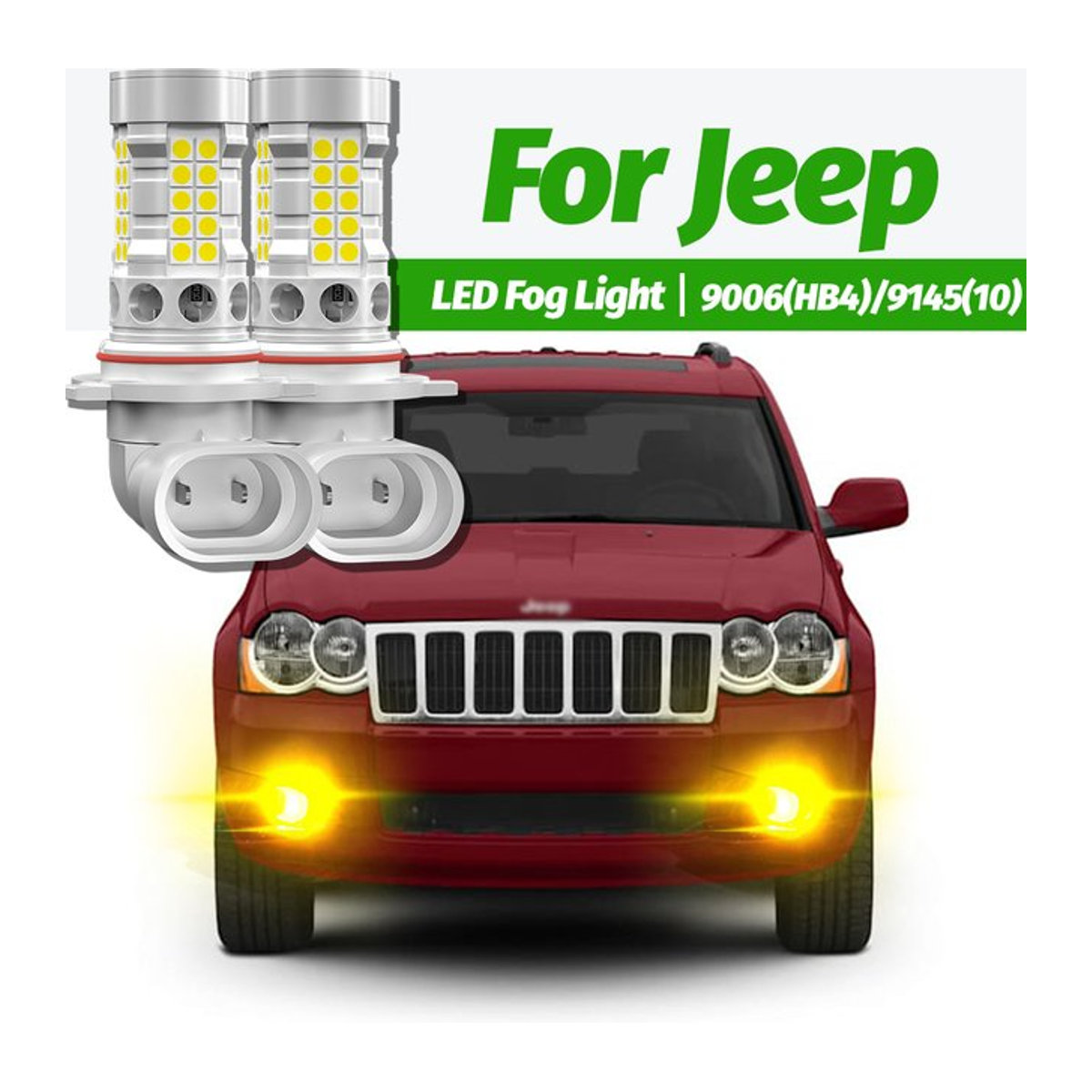 VENDY LED Nebellicht Lampen H10 9145 Canbus Set für Jeep Cherokee XJ Kommandant Kompass Grand Cherokee Wrangler 3 JK, 2 Stück - Bild 1