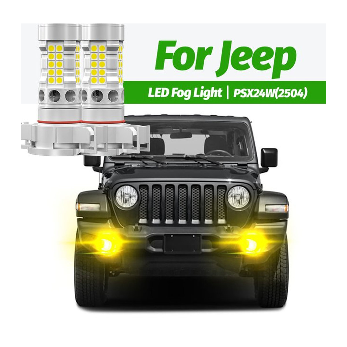 VENDY LED Nebellicht Lampen PSX24W 2504 Canbus Set für Jeep Grand Cherokee, Patriot und Wrangler 2er Pack - Bild 1