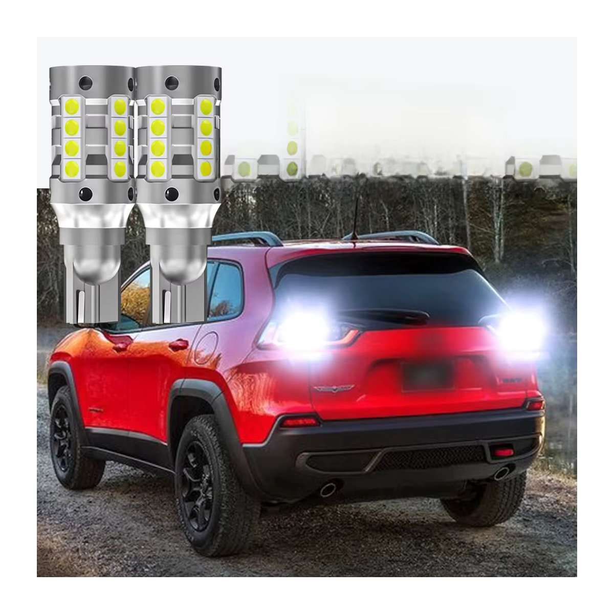 VENDY LED Rückfahrscheinwerfer Set W16W T15 Canbus für Jeep Cherokee KL Kompass Grand Cherokee 4 Patriot Renegade Wrangler 3 JK JL, 2 Stück - Bild 5