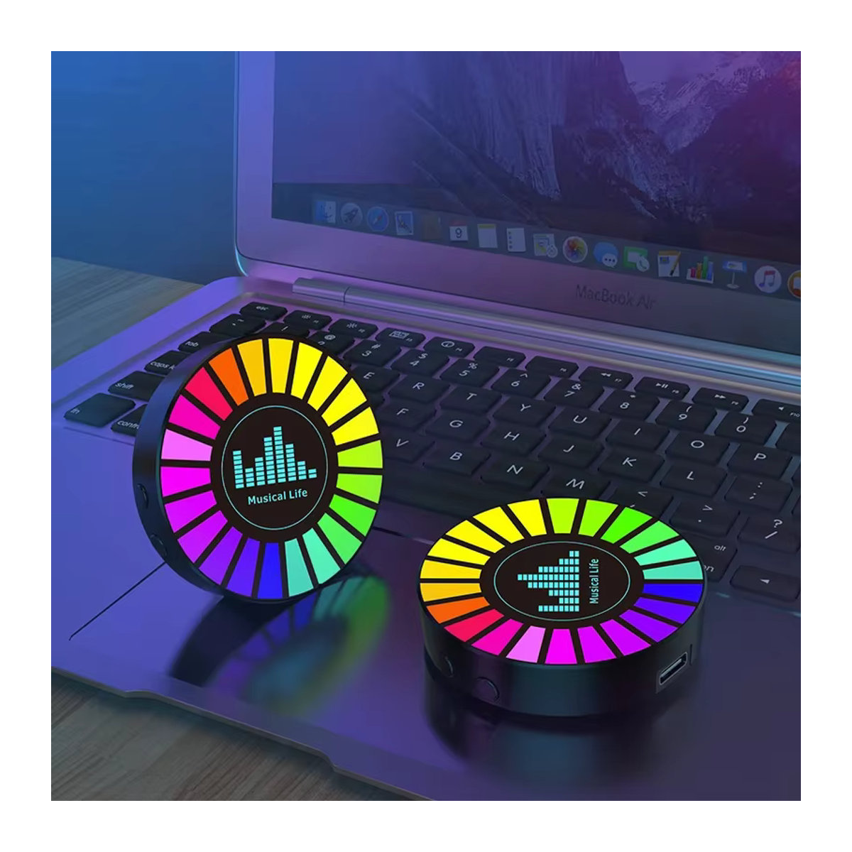 VENUSWING Aromatherapie-Magnet-Luftfrischer mit RGB-Licht, rund, mehrfarbig - Bild 4