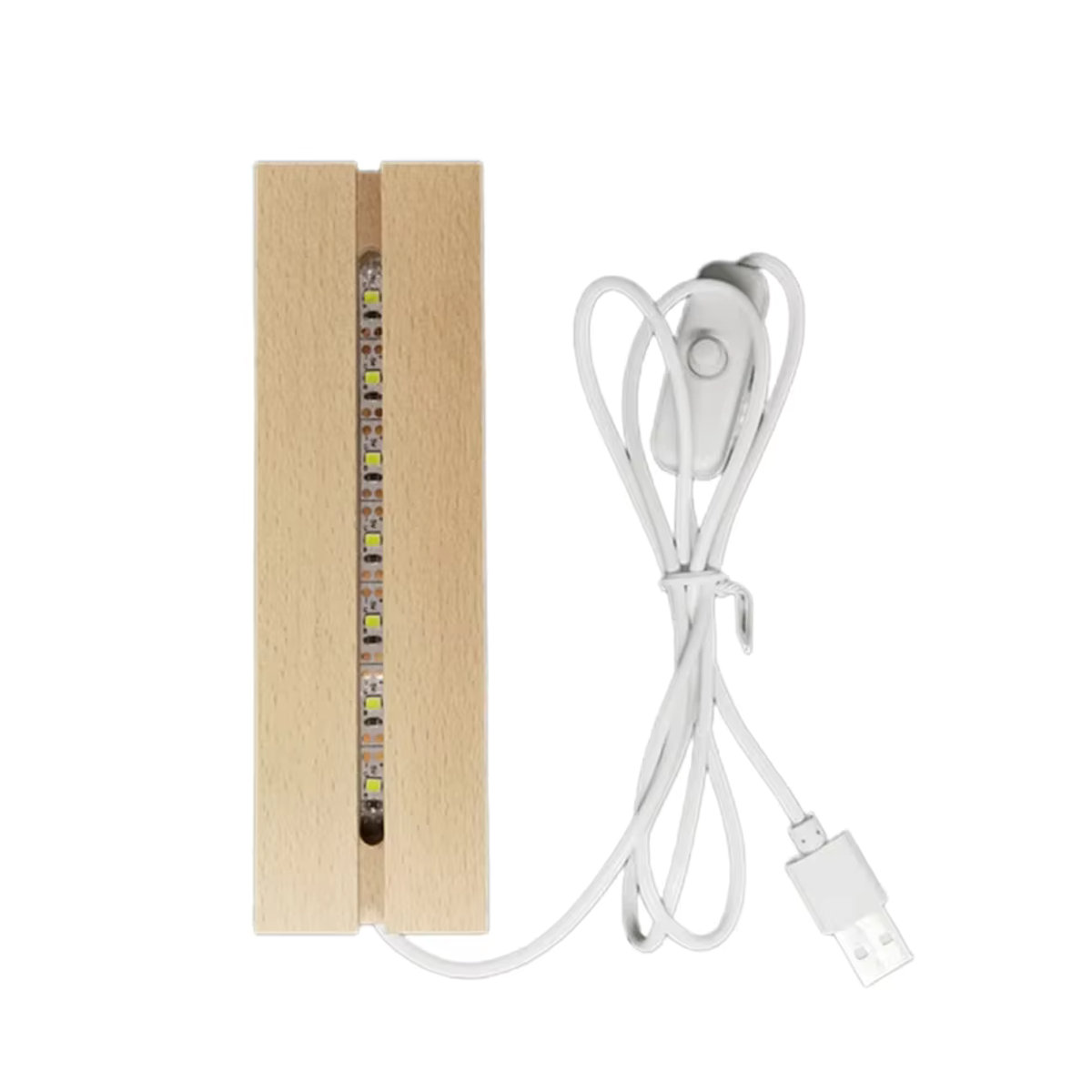 VENUSWING LED-Holzlicht-Display mit Acryl-Platte und Kristall-Effekt, rechteckiger beleuchteter Sockel aus braunem Holz mit USB-Anschluss für deine Harz-Kunst-Dekoration - Bild 6