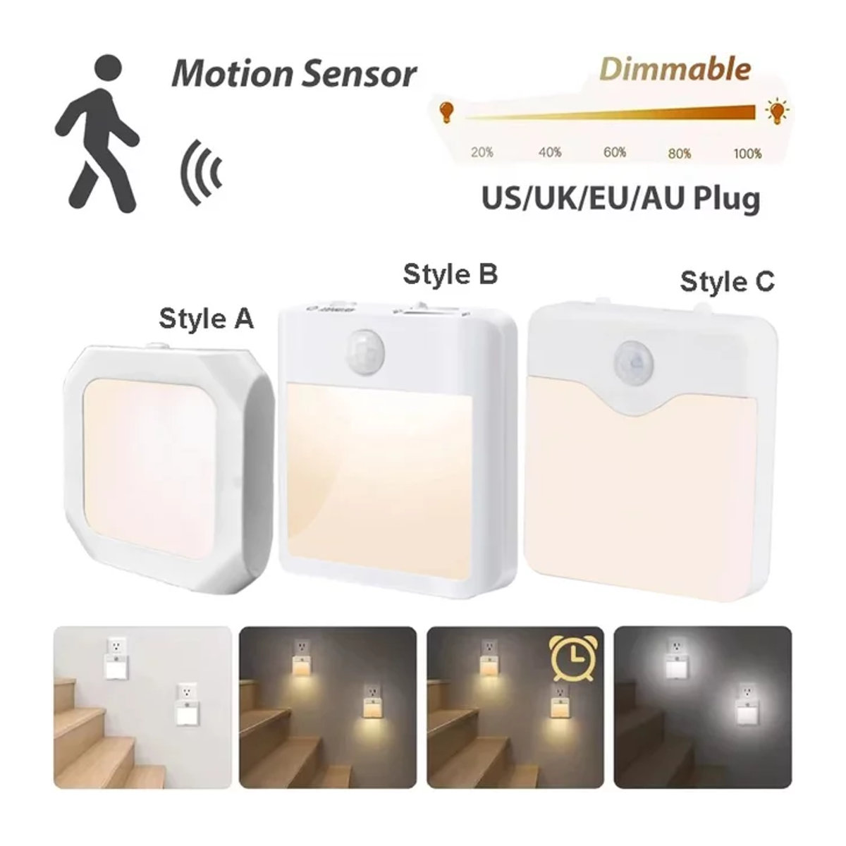 VENUSWING LED-Nachtlampe mit kabellosem Bewegungsmelder und dimmbarer Funktion im minimalistischen Design - Bild 1