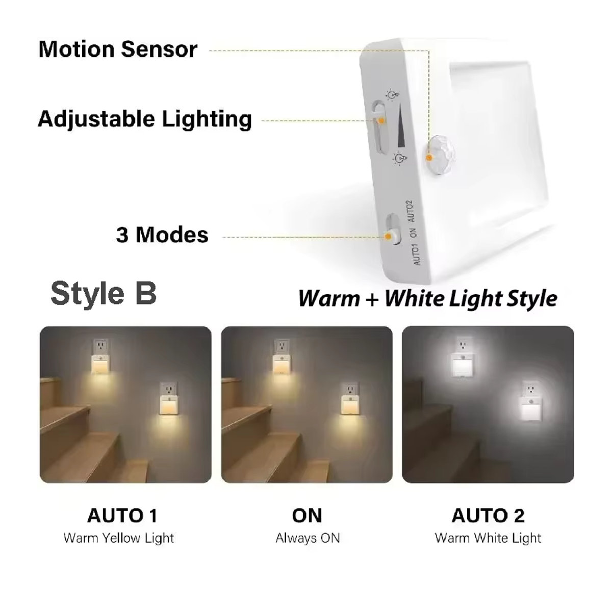 VENUSWING LED-Nachtlampe mit kabellosem Bewegungsmelder und dimmbarer Funktion im minimalistischen Design - Bild 5