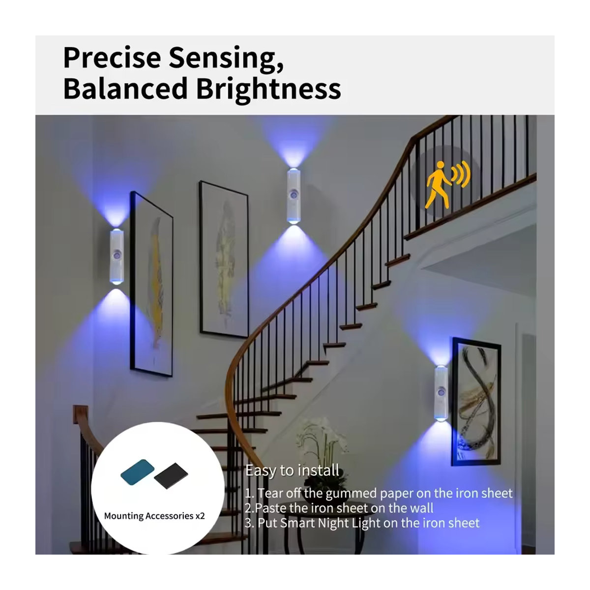 VENUSWING LED-Nachtlicht mit Bewegungssensor und RGB-Farbverlauf, dimmbares magnetisches Umgebungslicht für Treppen, Schreibtisch und Kleiderschrank, minimalistisches Design - Bild 4
