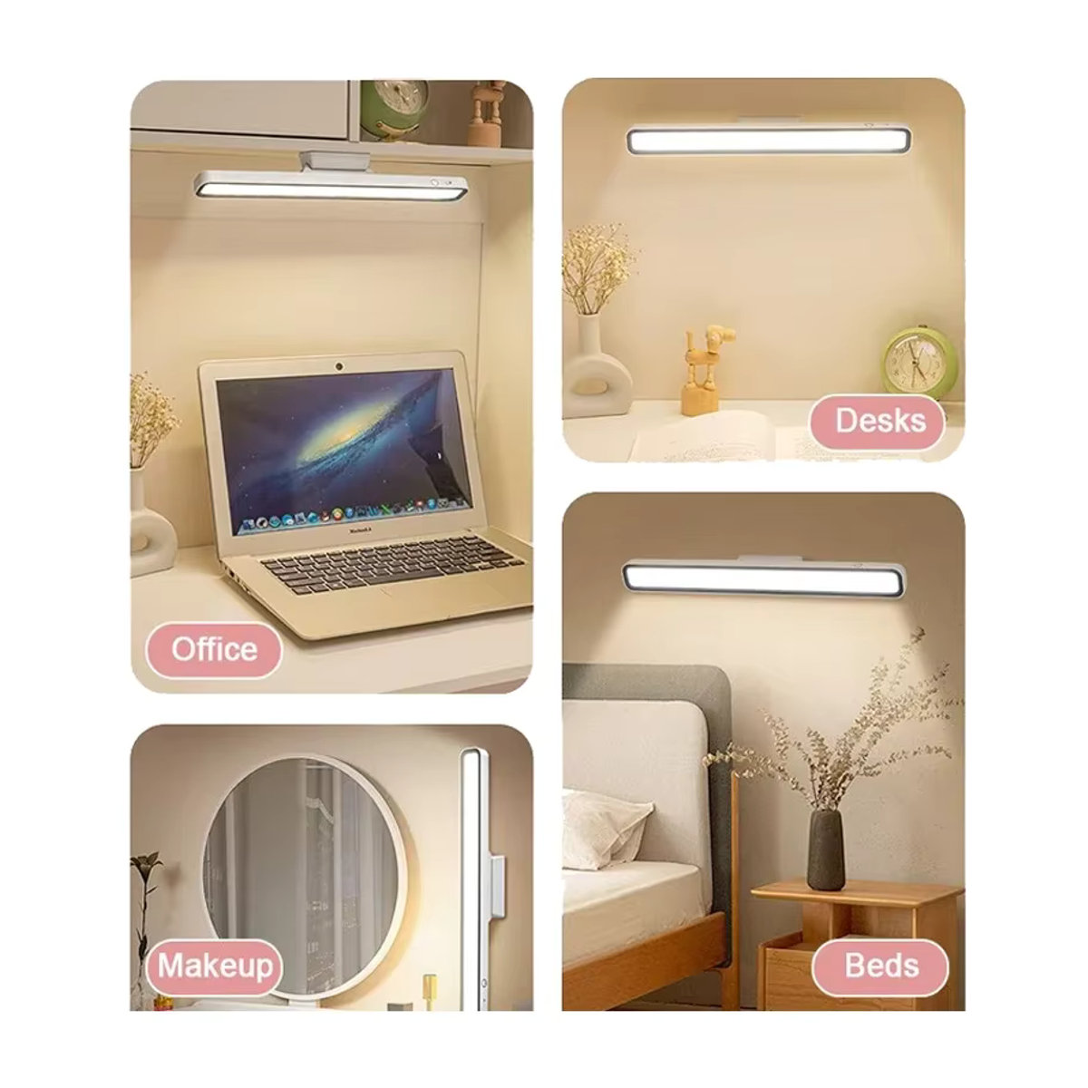 VENUSWING LED-Schreibtischlampe in Weiß, wiederaufladbare magnetische Tischlampe mit Fernbedienung und stufenlosem Dimmen, minimalistisches Nachtlicht zum Aufhängen für Schlafzimmer und Schrank - Bild 4
