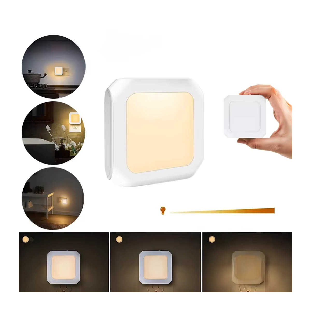 VENUSWING Mini-LED-Nachtlicht in Weiß, dimmbare Plug-in Möbelbeleuchtung für Küche, Wohnzimmer und Flur - Bild 7