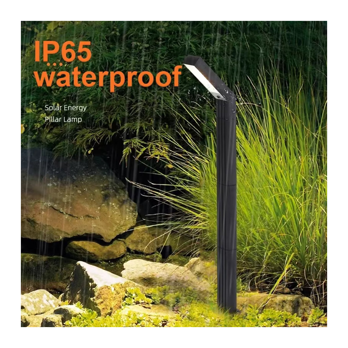 VENUSWING Solar-Außenleuchte LED in Schwarz, moderne IP65 wasserdichte Gartenleuchte für Wege, Rasen und Terrasse - Bild 5