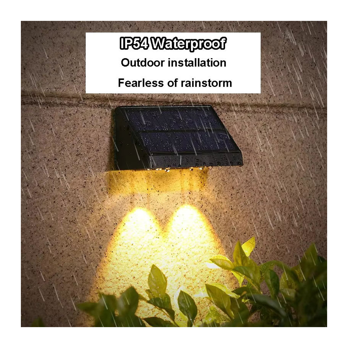 VENUSWING Solar Wandleuchte Schwarz IP54 Wasserdichte LED Außenbeleuchtung für Garten und Balkon - Bild 4