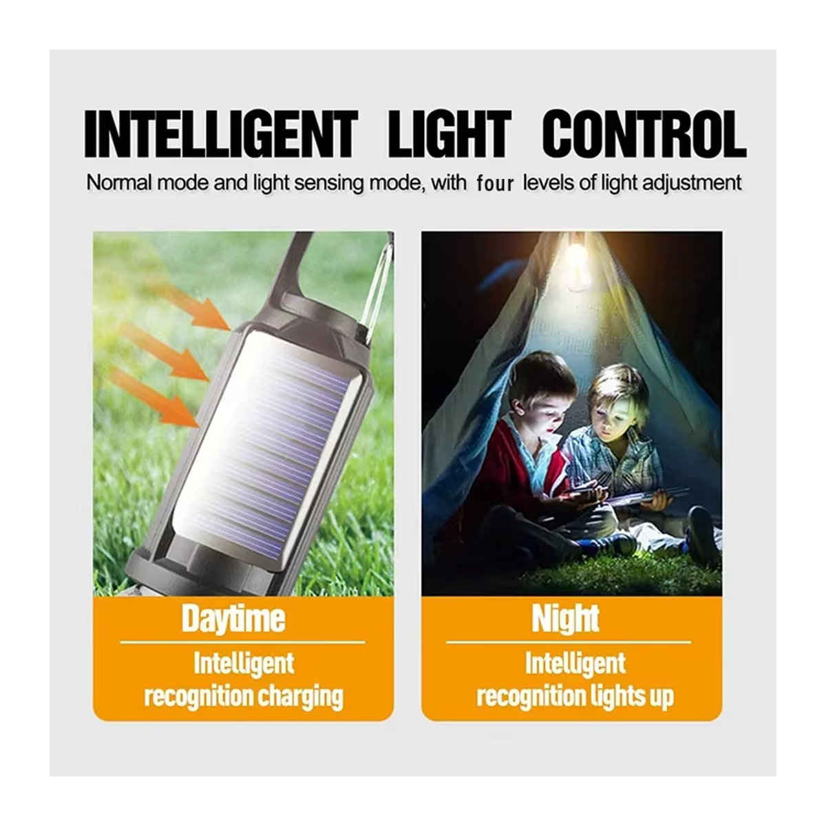 VENUSWING Solarbetriebene LED-Lampe für den Außenbereich mit USB-Aufladung, wasserfeste tragbare Camping-Leuchte - Bild 2