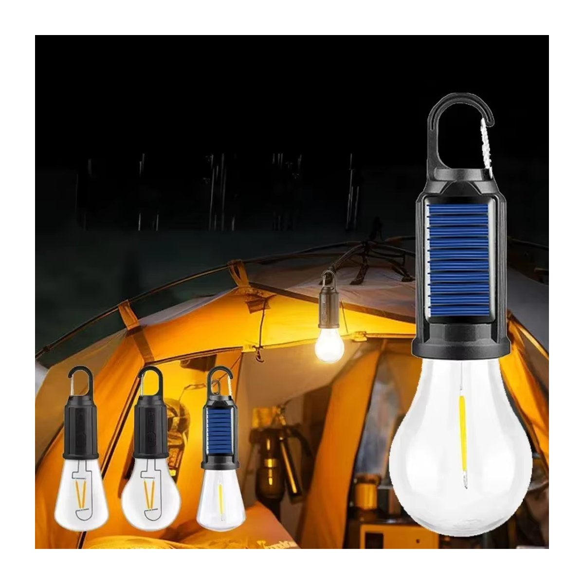 VENUSWING Solarbetriebene LED-Lampe für den Außenbereich mit USB-Aufladung, wasserfeste tragbare Camping-Leuchte - Bild 6