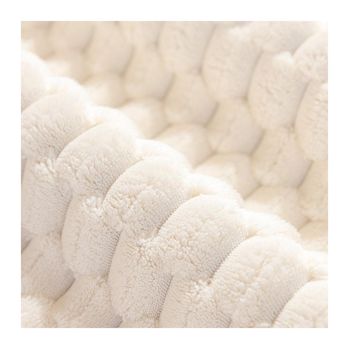 Verdicktes Plüsch Sitzkissen für das Sofa in Beige, rutschfest und wärmend, B/B: 70 x 70 cm - Bild 2