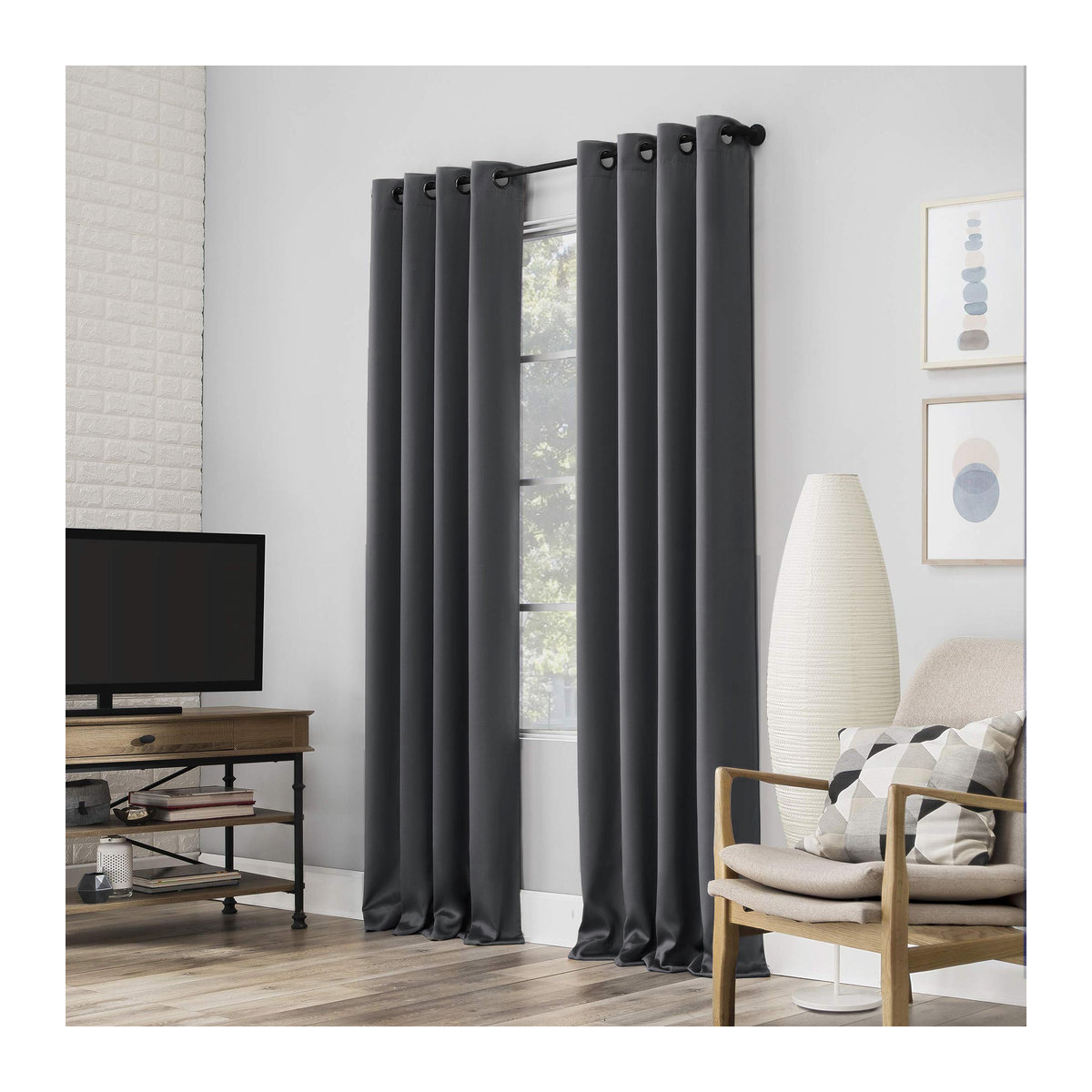 Verdunkelnde Vorhänge Tonnika Chen Gelb mit schwarzem TPU-Futter, 2er-Set, Breite: 100 cm, Höhe: 130 cm - Bild 1