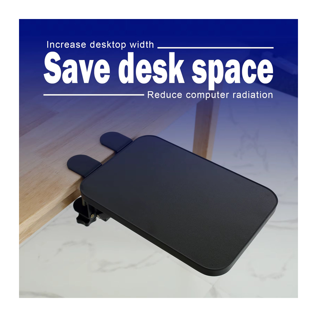 Verstellbare Tastaturablage in Schwarz als Schreibtisch-Verlängerung und Armauflage für Zuhause und Büro - Bild 6