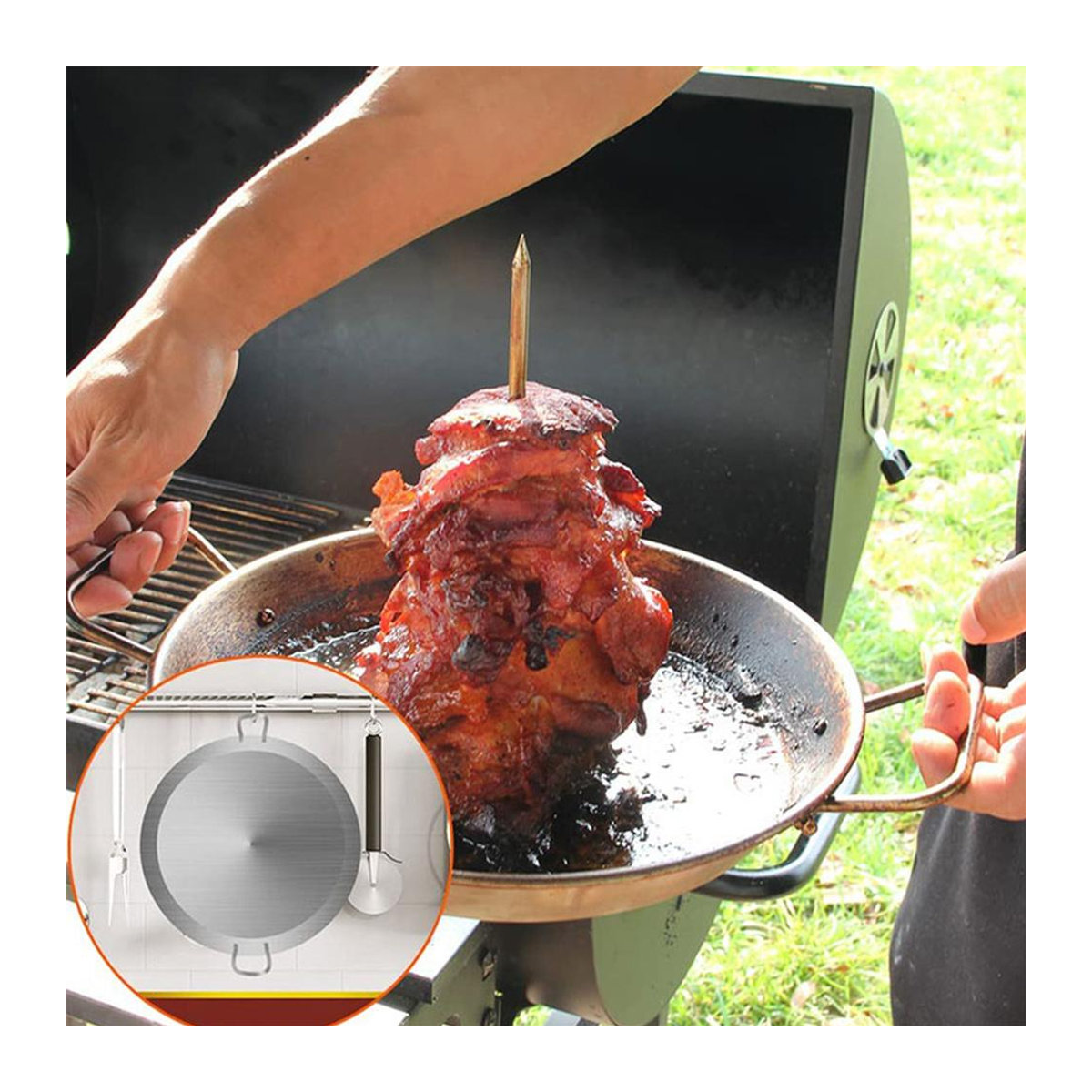 Vertikaler Spießständer aus Edelstahl mit 3 verschiedenen Spießgrößen für den Grill oder Ofen - Bild 4