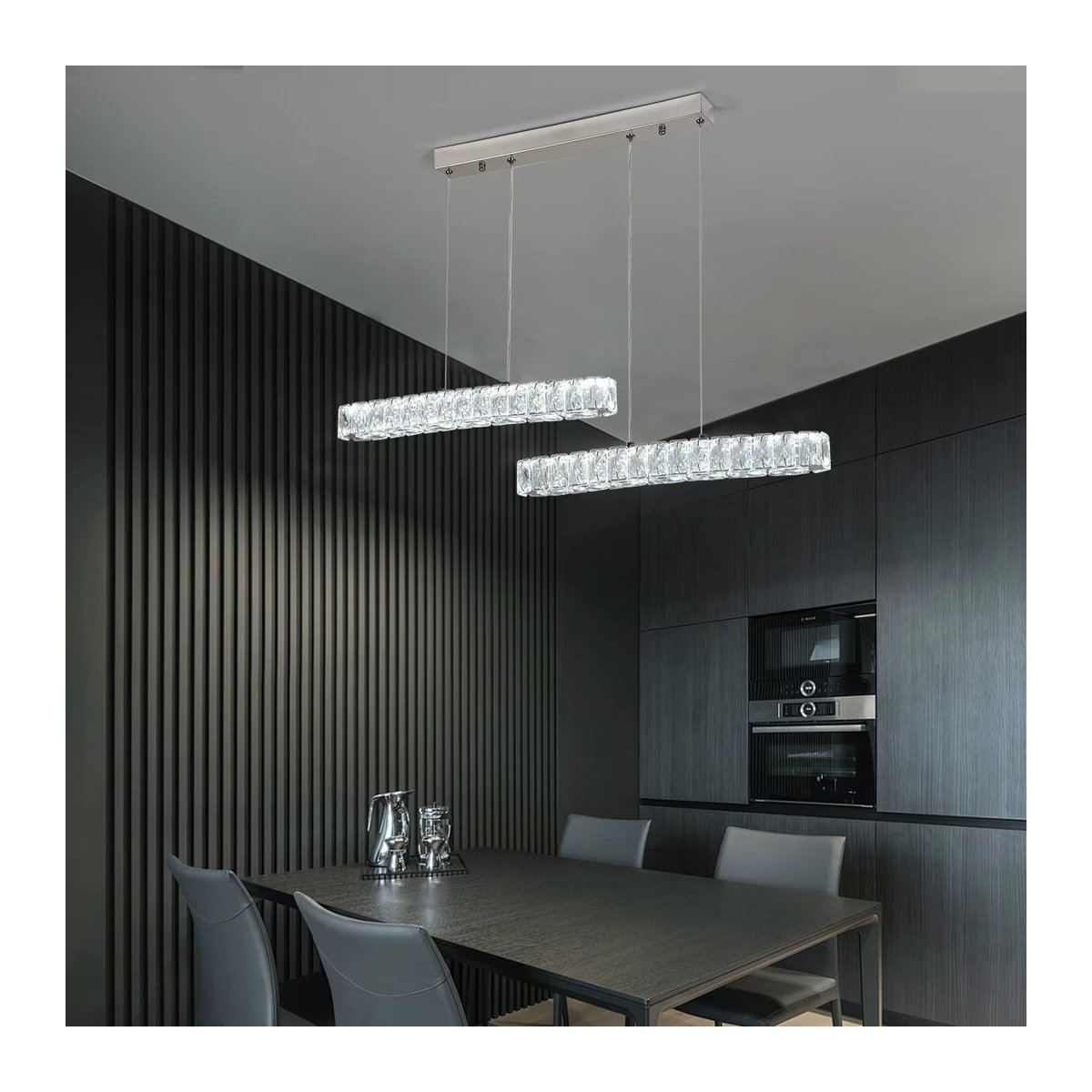 VETRULUS LED Kristall Kronleuchter in Silber im modernen skandinavischen Design für Wohnzimmer und Küche - Bild 6