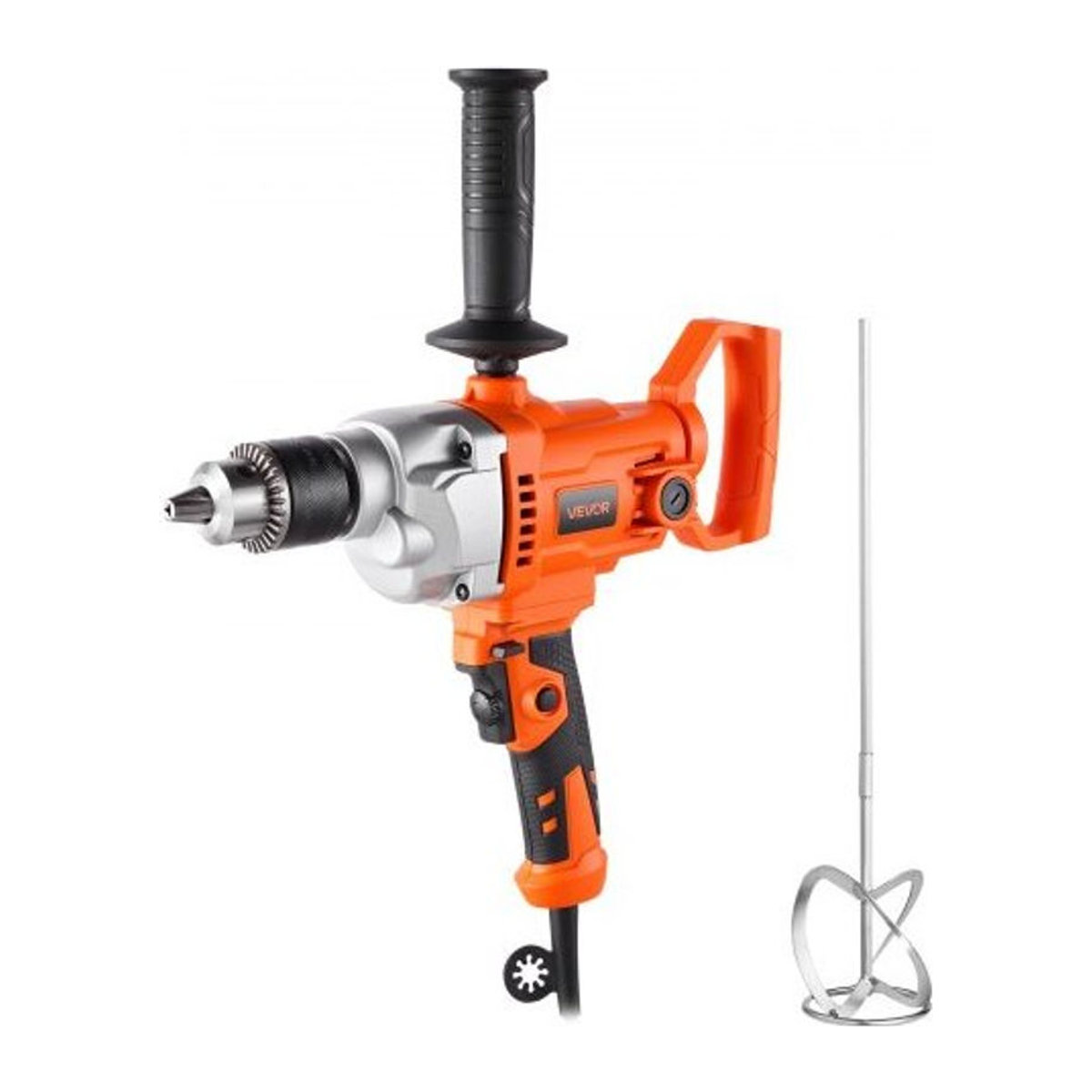 VEVOR Elektrische Bohrmaschine mit Mischermischer und D-Griff, 850 U/min, 3,2 A, Multifunktionales Bohrgerät zum Bohren und Mischen von Zement und Futter - Bild 1
