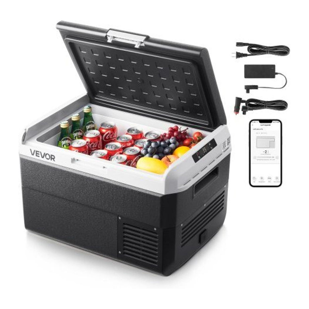 VEVOR Kompressor Kühlbox 50 L Schwarz, Tragbarer Autokühlschrank mit App-Steuerung für Camping und Wohnmobile - Bild 1