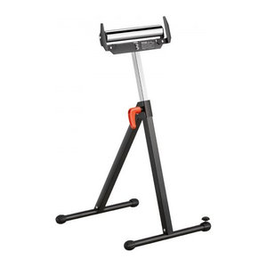 VEVOR Rollenständer aus Stahl mit 113 kg Tragkraft, höhenverstellbarer Rollenbock von 68 bis 109 cm, zusammenklappbarer Arbeitsbock mit Kantenführung und 29 cm Rollenkopf für Tischkreissägen-Auslauf