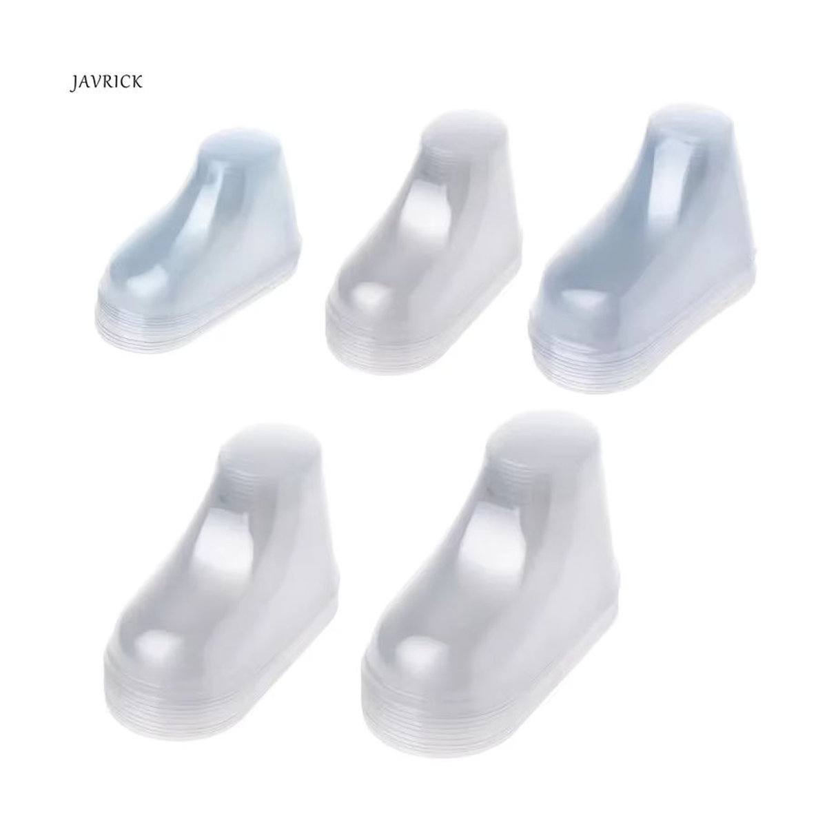 VIBRATITE 10er Set transparente Kunststoff-Babyschuhe Display-Halter für Kinder-Booties zur Vitrinen-Präsentation - Bild 1