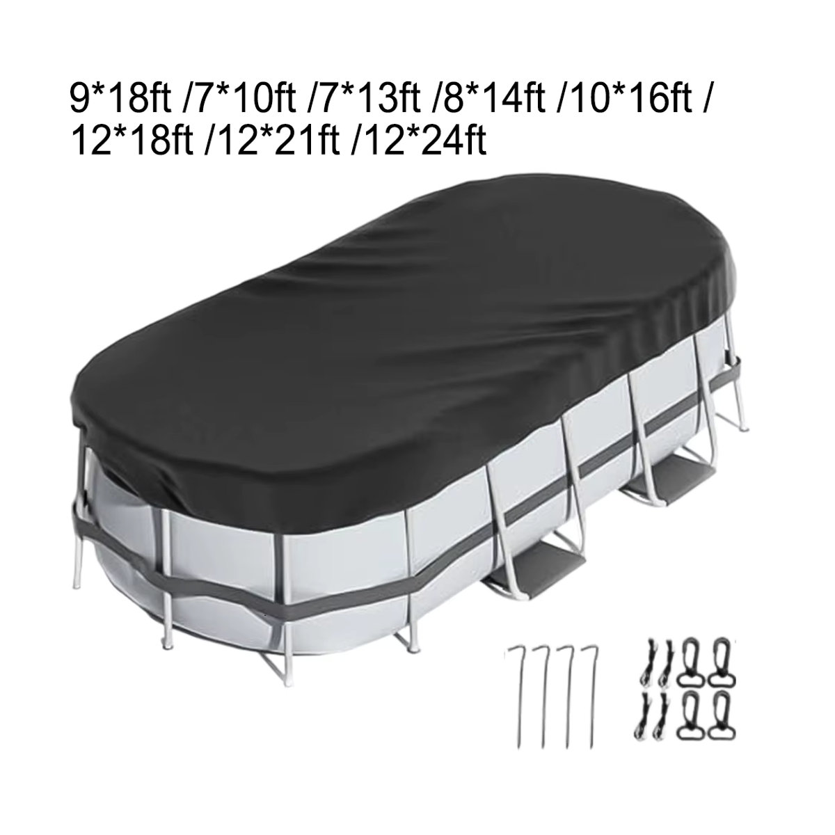 VIBRATITE Ovale Poolabdeckung als solarbetriebene Schutzhülle für oberirdische Pools mit Staubschutz - Bild 3