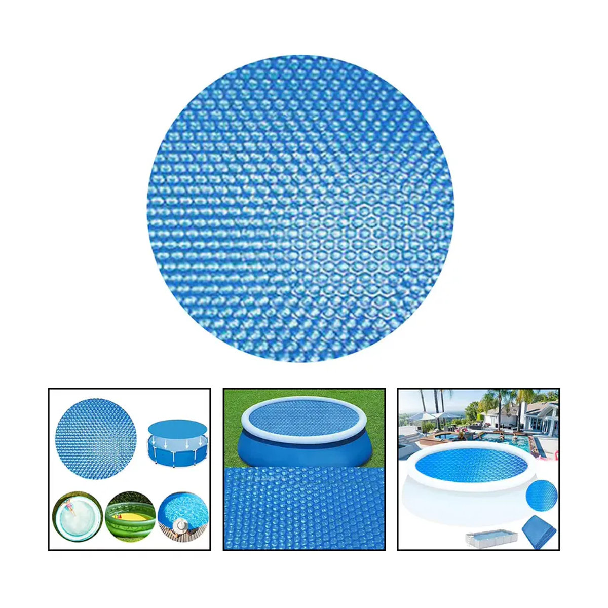 VIBRATITE Poolabdeckung für Aufstellpools als Solarfolie und PE-Wärmeisolierungsfolie in Blau - Bild 5